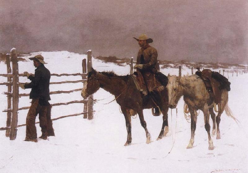 Frederick Remington The Fall of the Cowboy Germany oil painting art